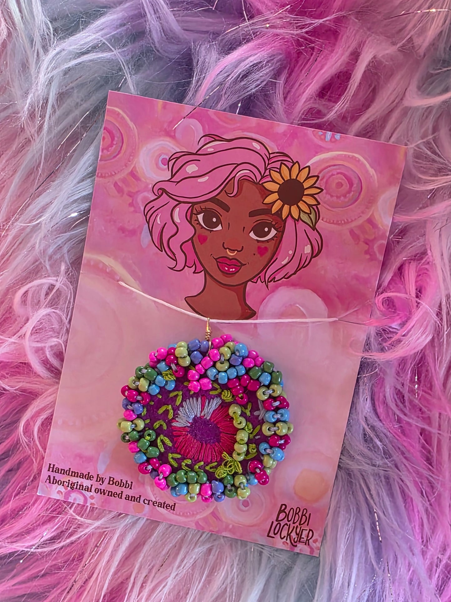 Hand beaded pendant