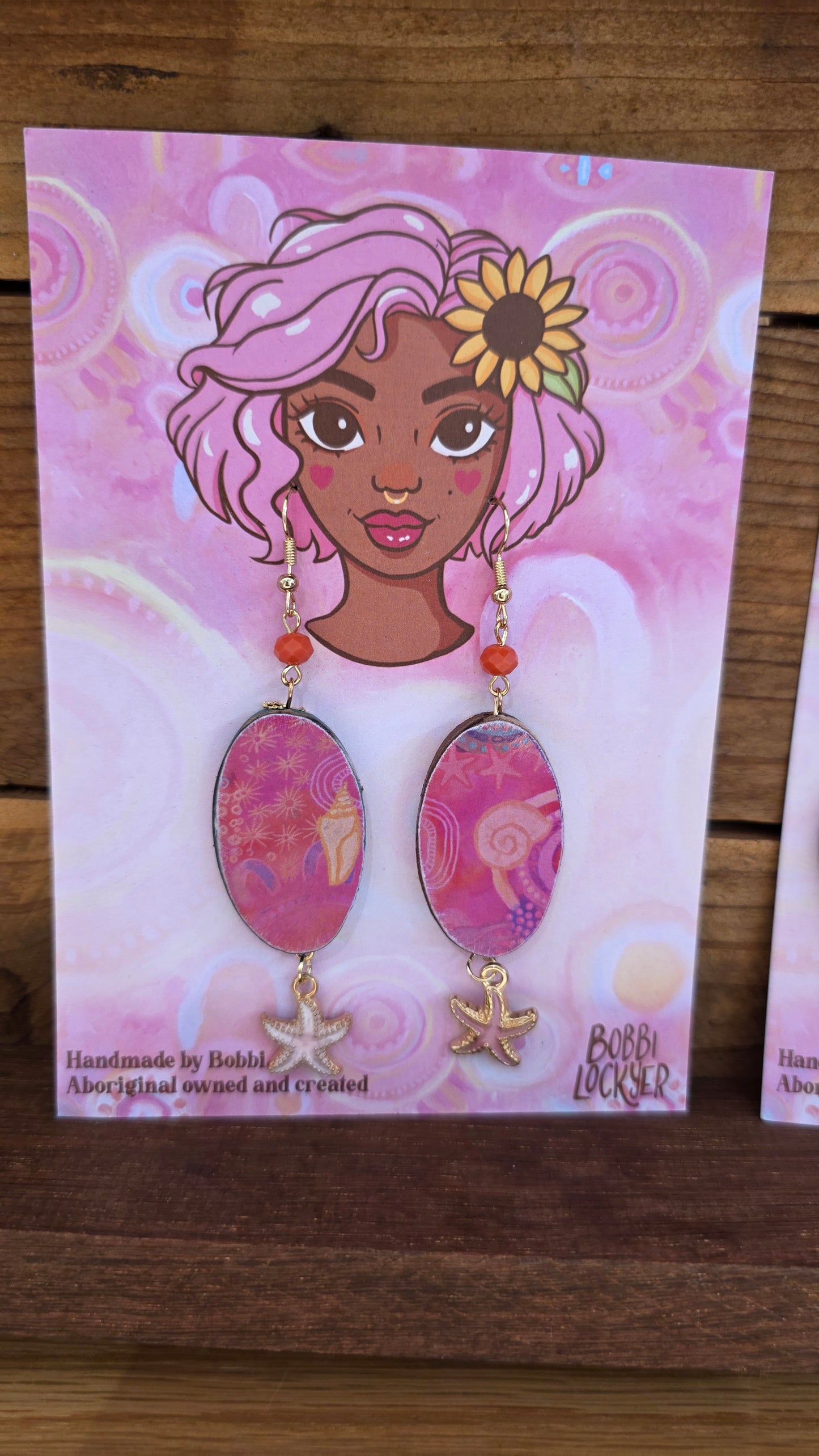 Hand made wood earrings