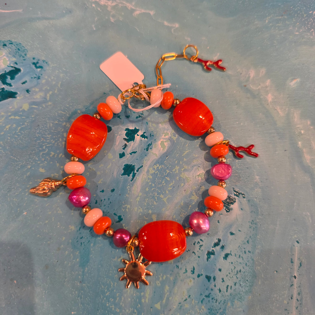 Ocean pearl and gemstone bracelet