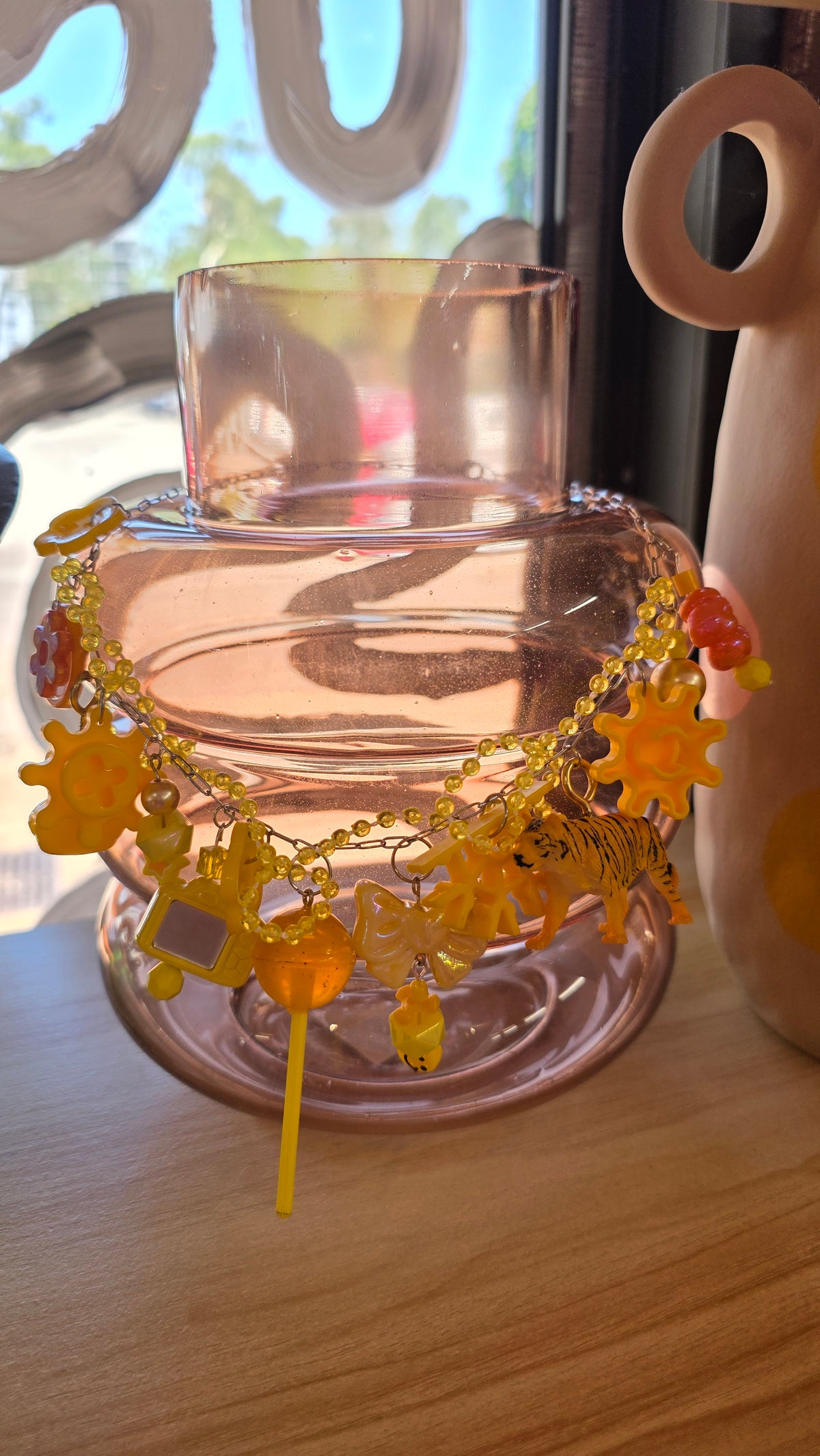 Yellow tiger trinket necklace