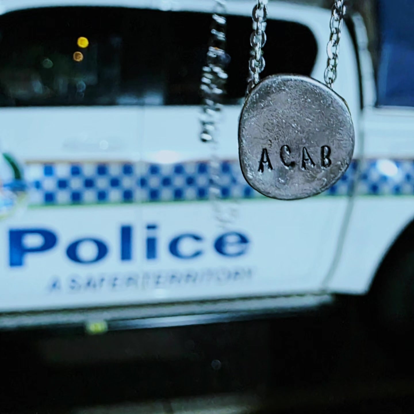 ACAB Hand stamped Silver necklace