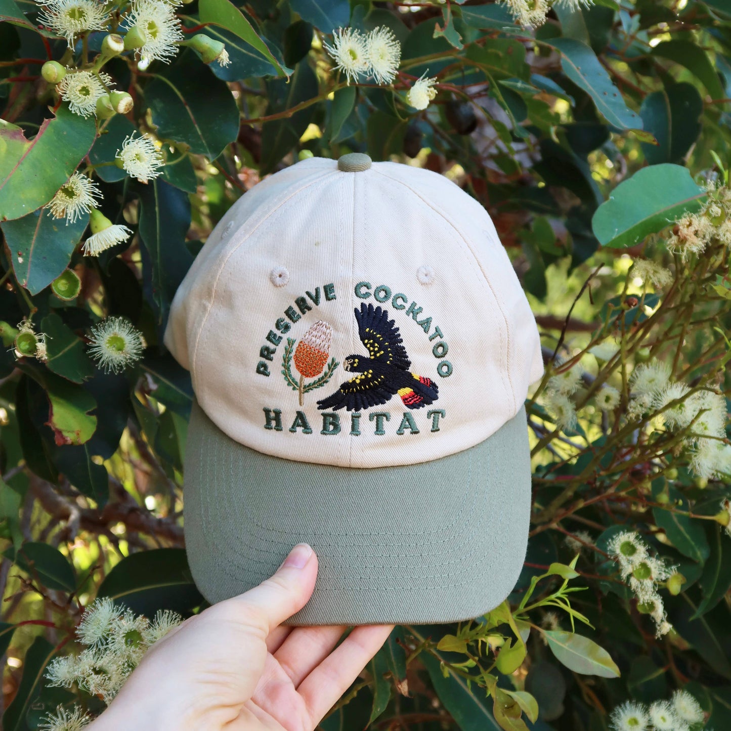 Wildlife Cap - Black Cockatoo | Australian Embroidered Cap