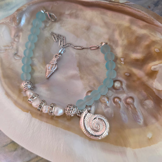 Ocean pearl and gemstone bracelet