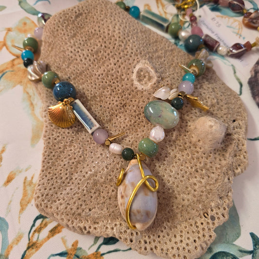Cowrie treasure necklace