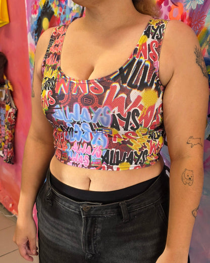 AWAWB cropped cotton singlet
