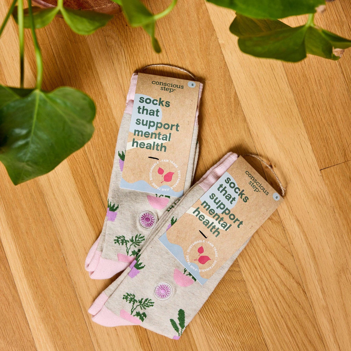 Socks that Support Mental Health (Happy Houseplants): Small