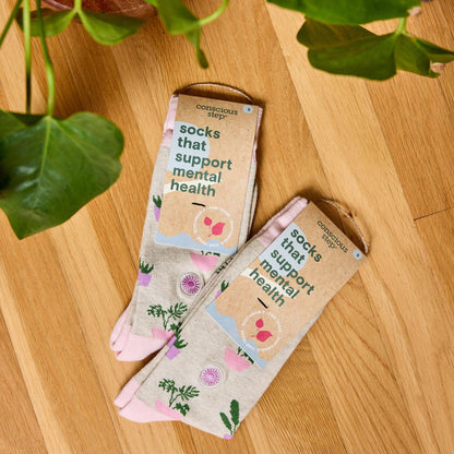 Socks that Support Mental Health (Happy Houseplants): Small