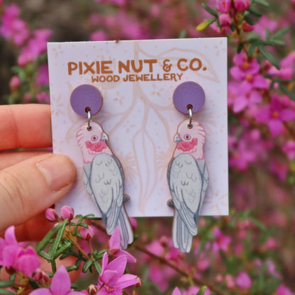 Earrings - Galah Australian Bird