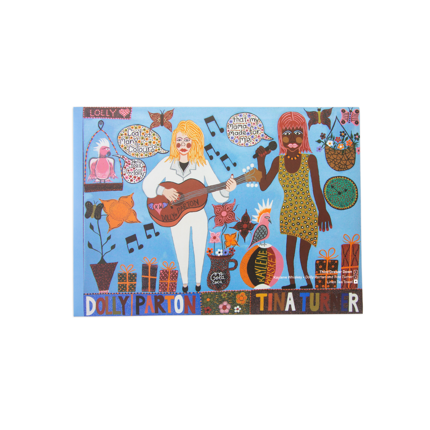 Dolly Parton and Tina Turner Tea Towel x Kaylene Whiskey: Default