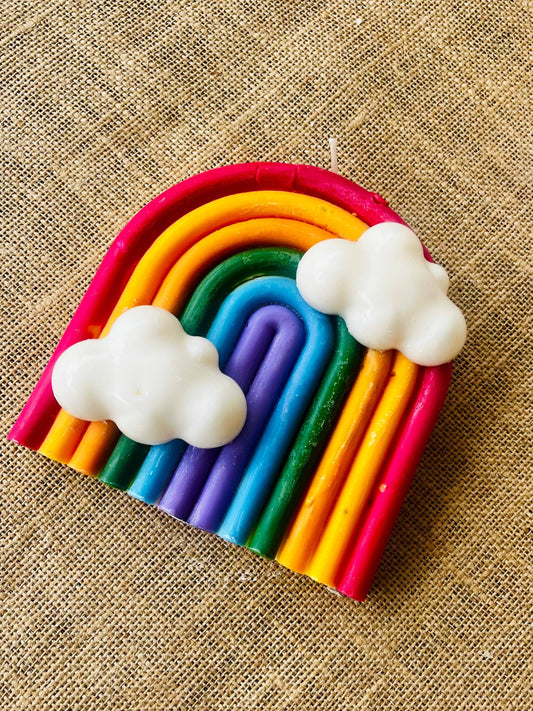 Bright Rainbow Could Candle: Juicy-watermelon, Large Rainbow