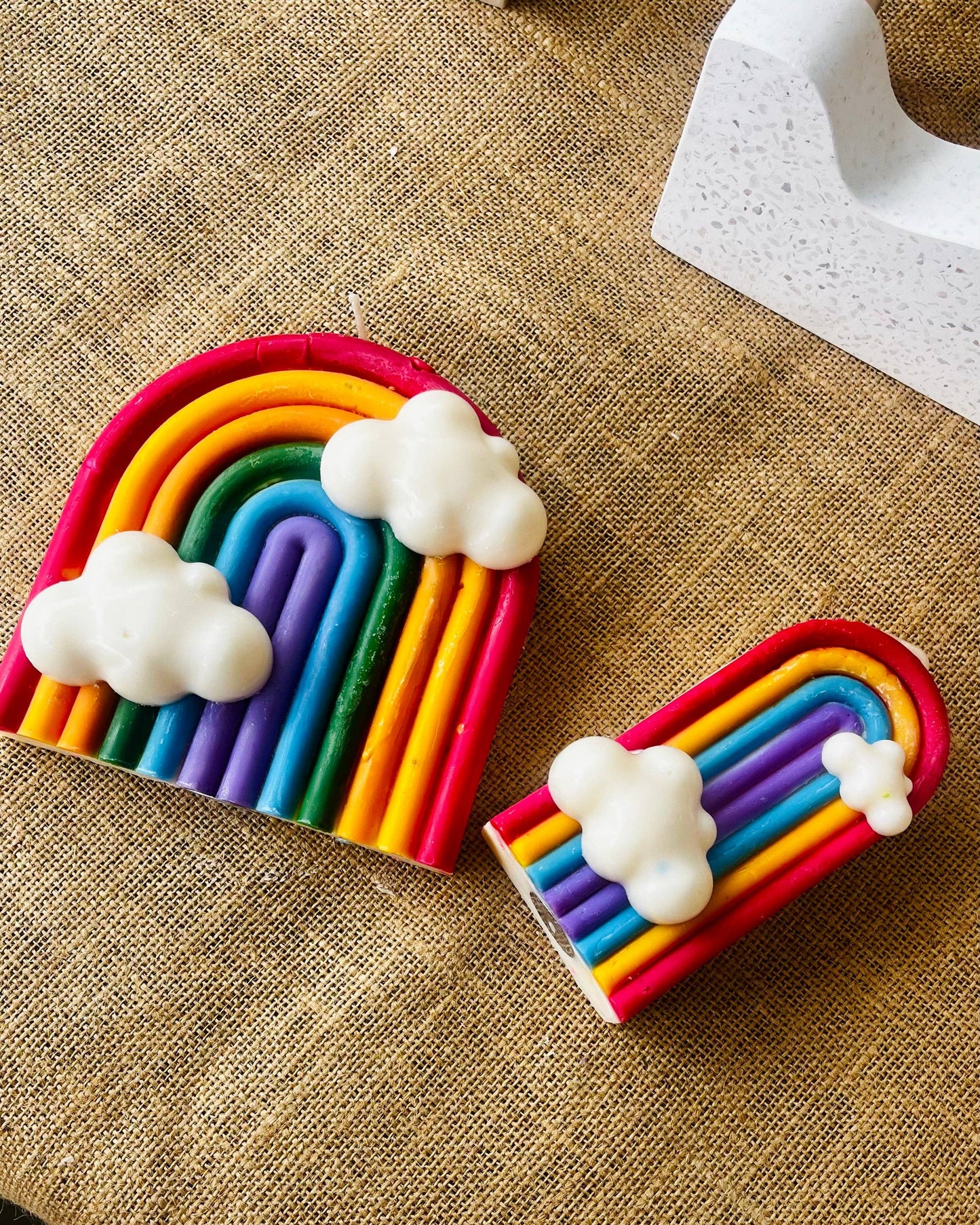 Bright Rainbow Could Candle: Juicy-watermelon, Large Rainbow