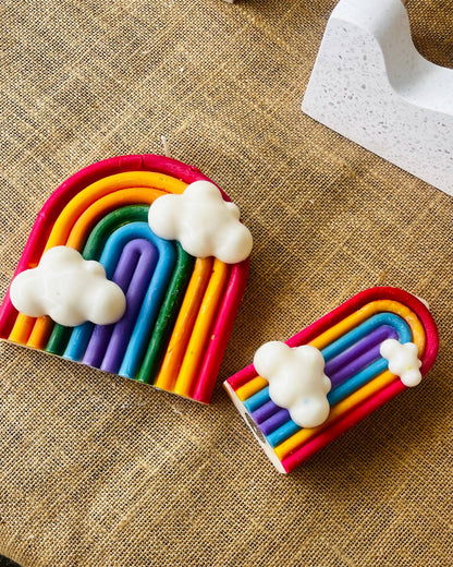 Bright Rainbow Could Candle: Juicy-watermelon, Large Rainbow