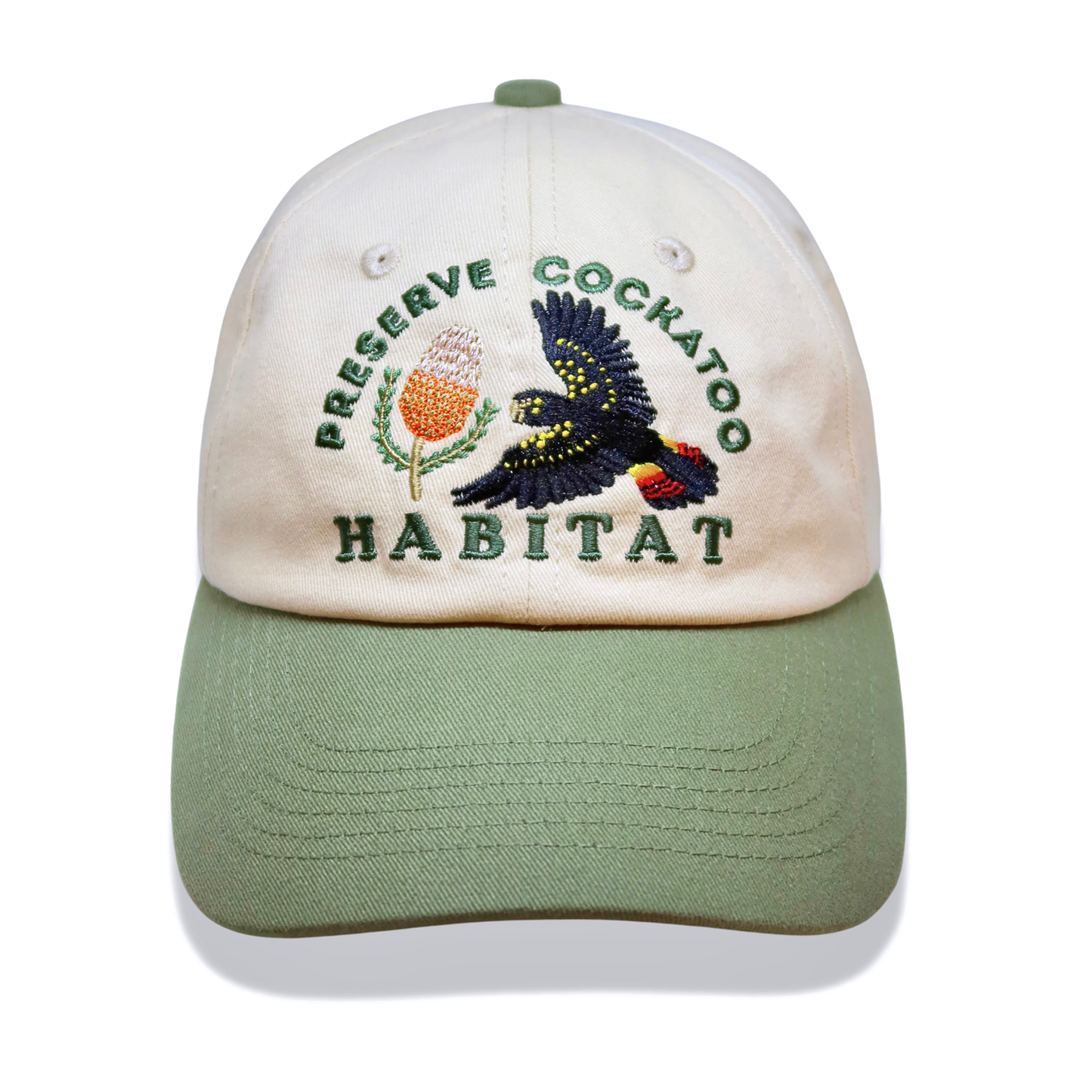 Wildlife Cap - Black Cockatoo | Australian Embroidered Cap