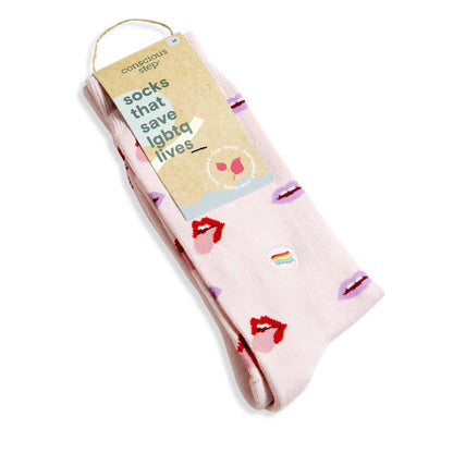 Socks that Save LGBTQ Lives (Pink Lips): Small