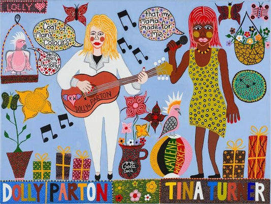 Dolly Parton and Tina Turner Tea Towel x Kaylene Whiskey: Default