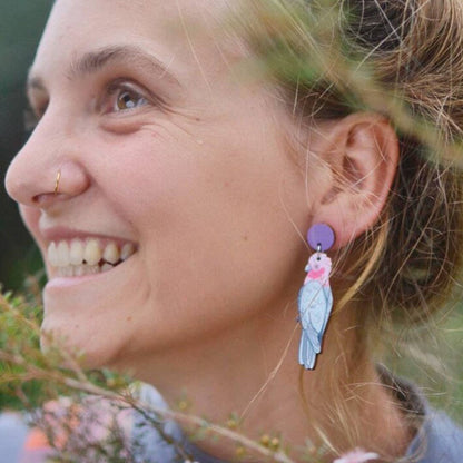 Earrings - Galah Australian Bird