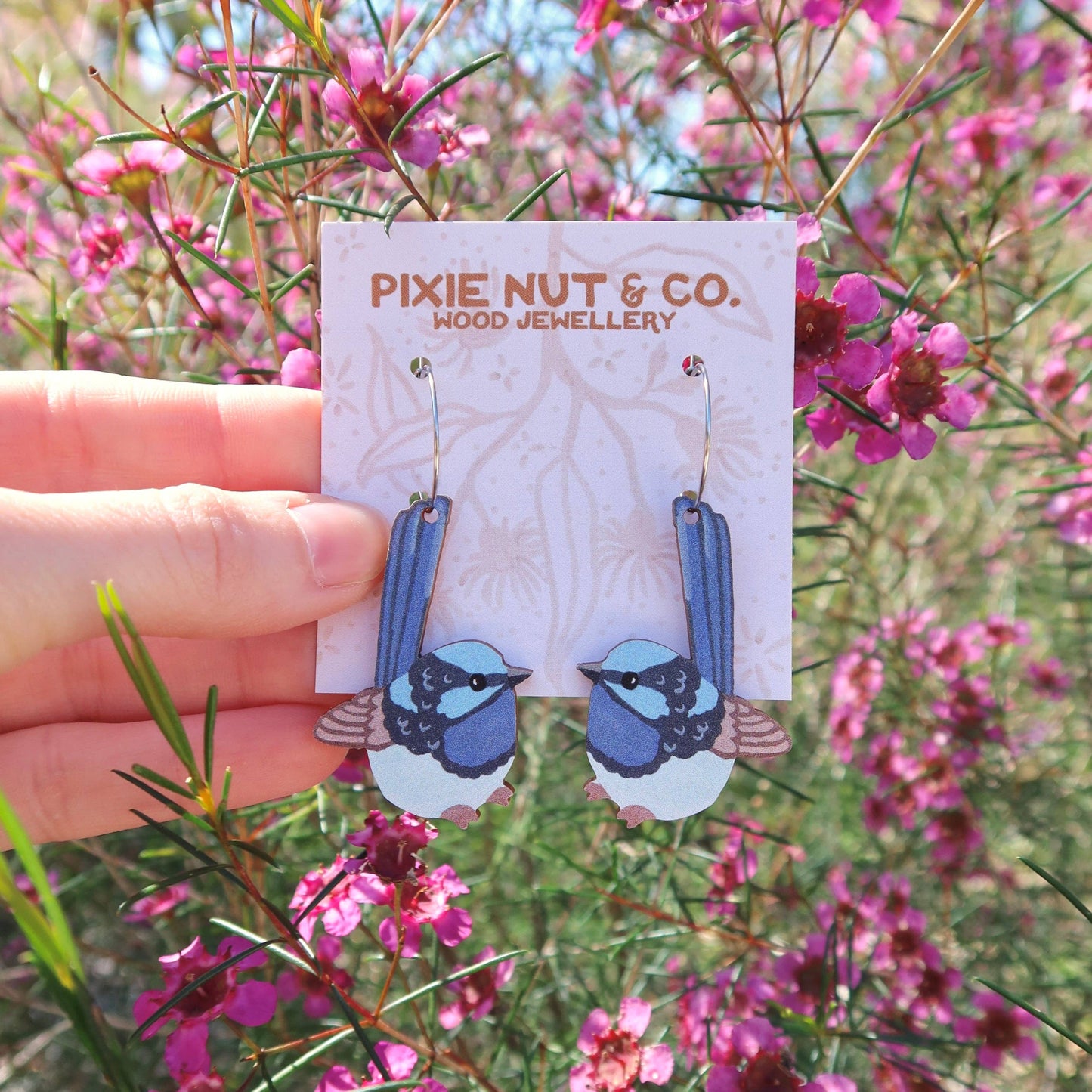 Earrings - Blue Wren Australian Bird