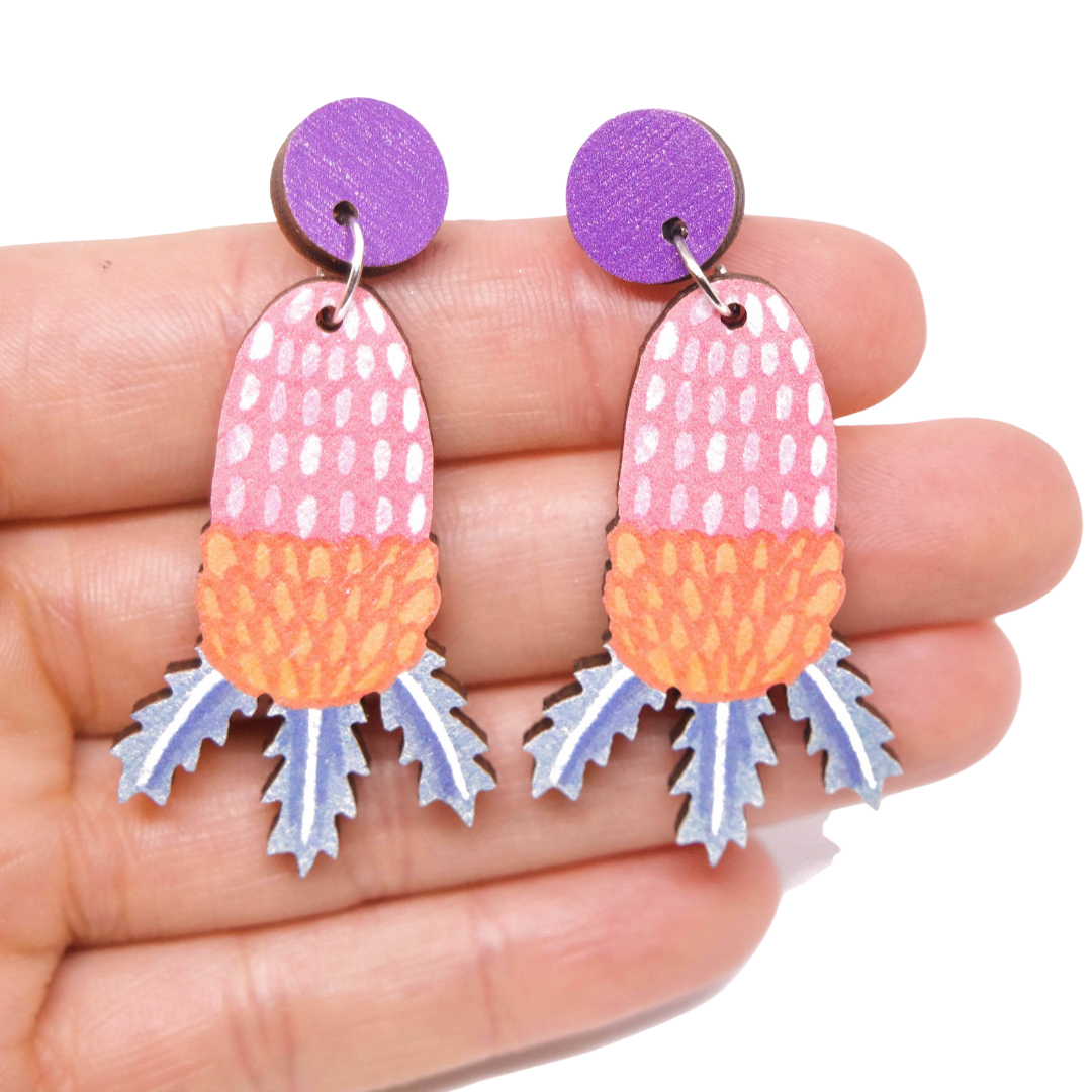 Earrings - Banksia Australian Wildflower