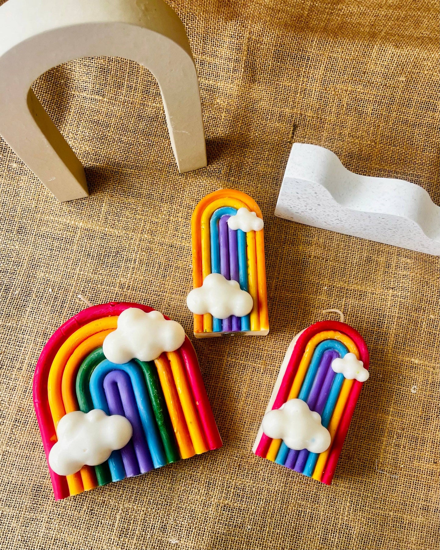 Bright Rainbow Could Candle: Juicy-watermelon, Large Rainbow