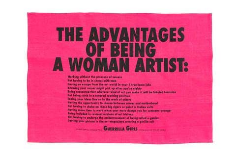 Advantages of Being a Woman Artist Tea Towel x Guerrilla Girls