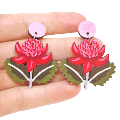 Earrings - Waratah Australian Wildflower