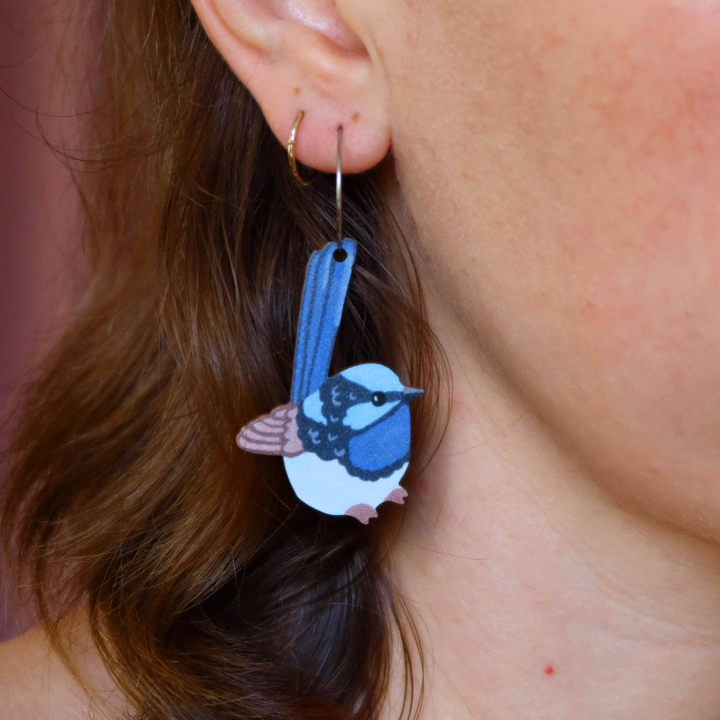 Earrings - Blue Wren Australian Bird