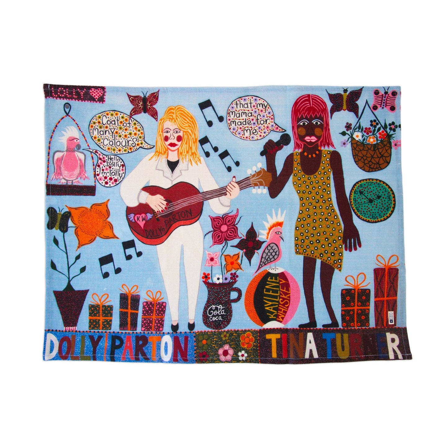 Dolly Parton and Tina Turner Tea Towel x Kaylene Whiskey: Default